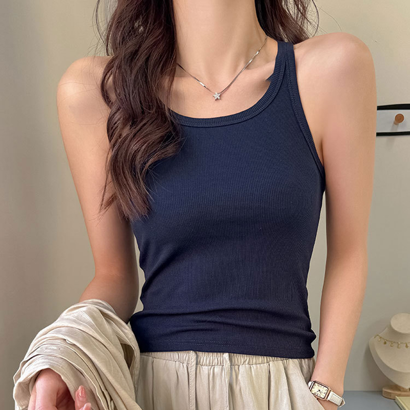 Tank Top Ribbed - Basic Geripptes Strick-Tanktop für Damen, Sommer,
