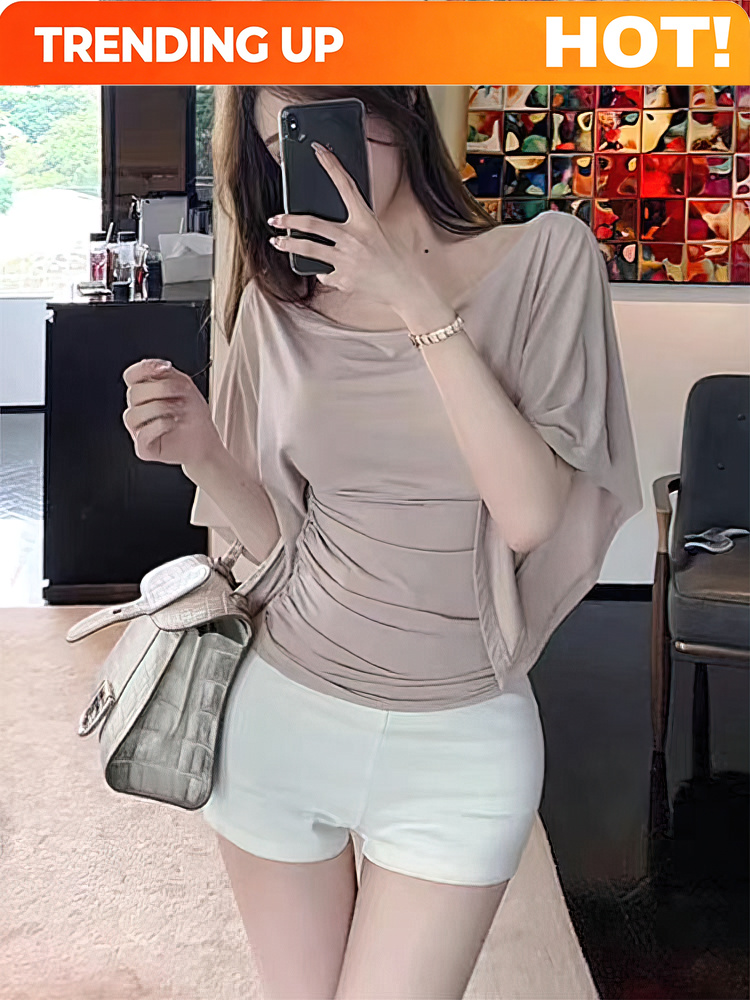T Shirt Tight Fit - Maßgeschneidertes Sexy Sommer-Off-Shoulder-T-Shirt für Damen, Elegantes